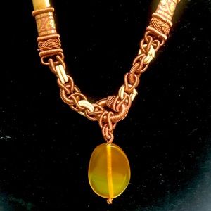 Hand made Tibetan Carnelian Natural Stone Silk Necklace Ajustable Corauge